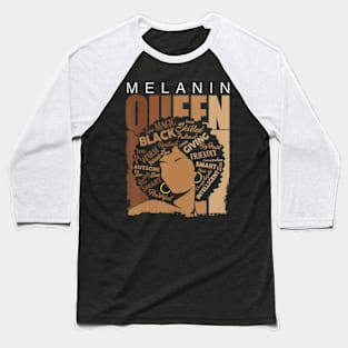 Black History S Melanin Queen African Hair Baseball T-Shirt